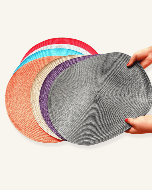 Set de table rond lavable Gris profond - Matabledeco