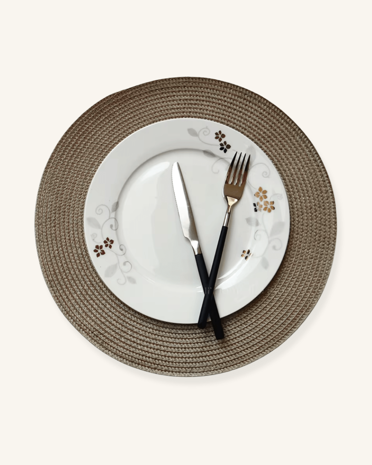 Set de table rond lavable Khaki - Matabledeco