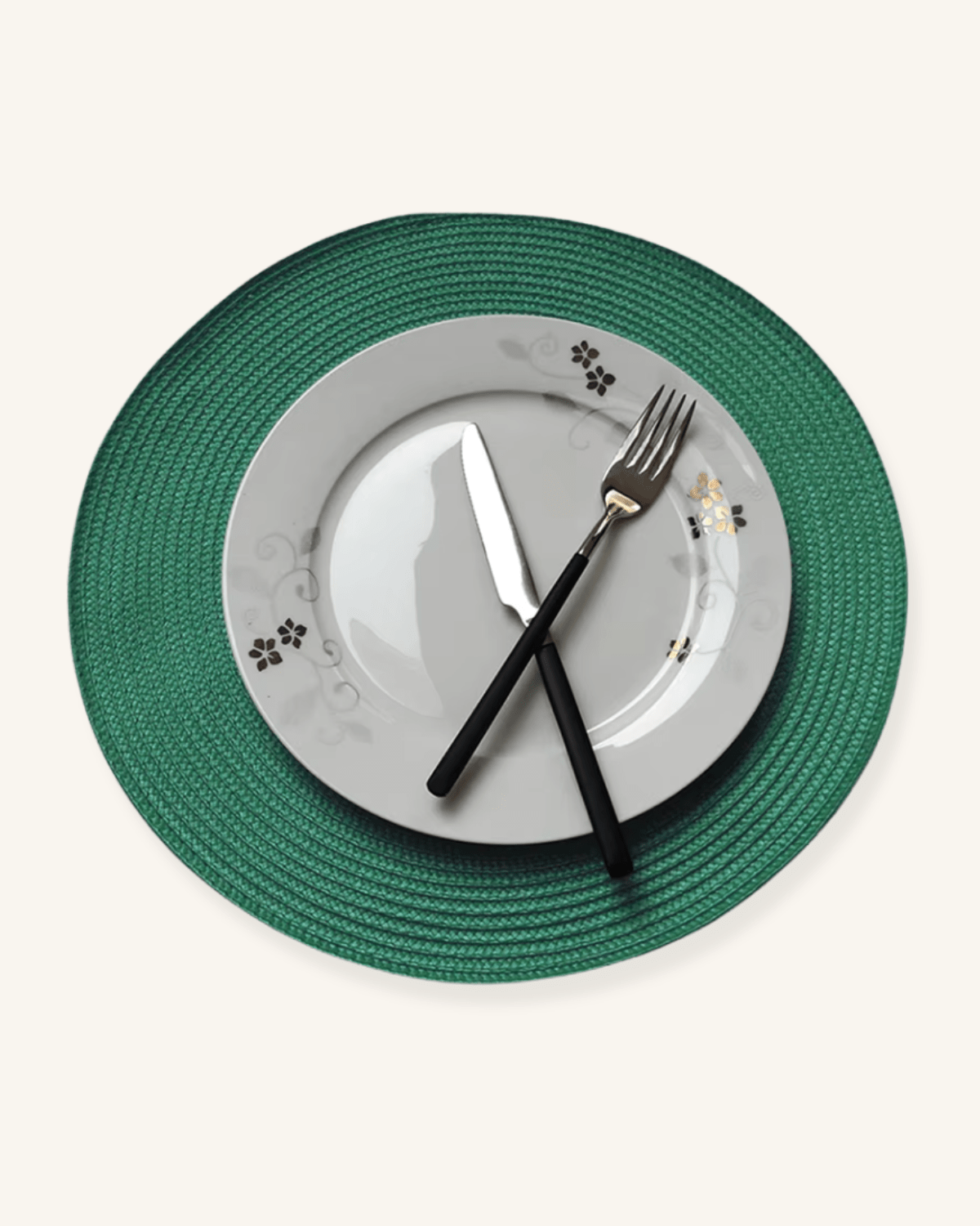 Set de table rond lavable Vert - Matabledeco