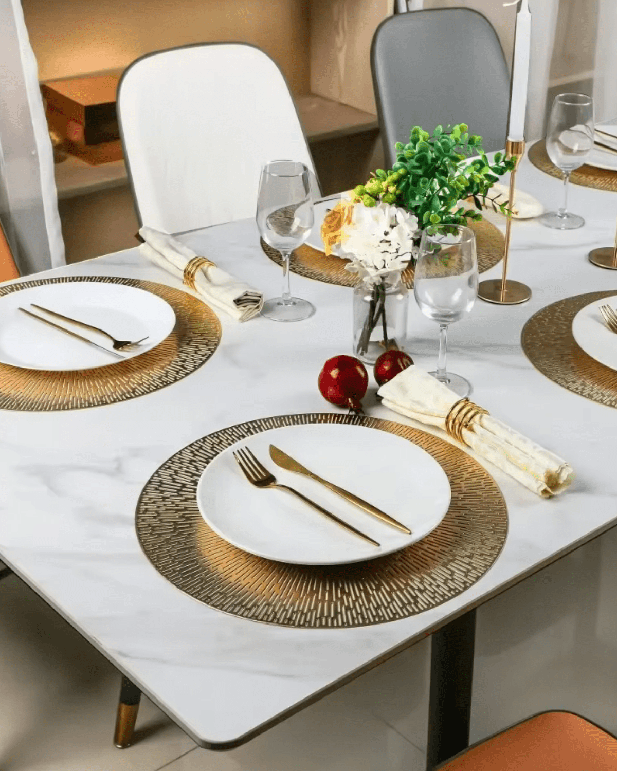 Set de table rond pvc Doré - Matabledeco