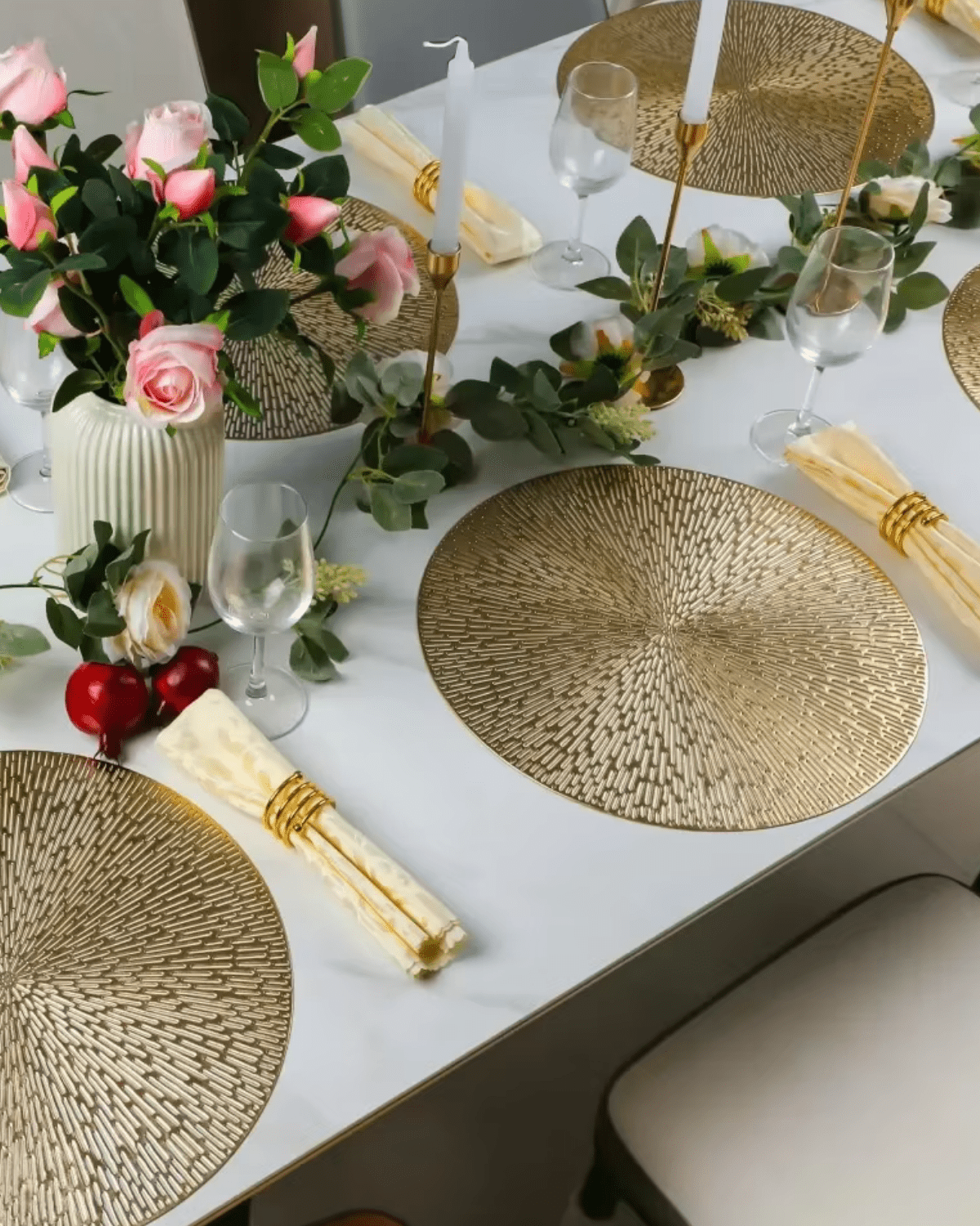 Set de table rond pvc Doré - Matabledeco