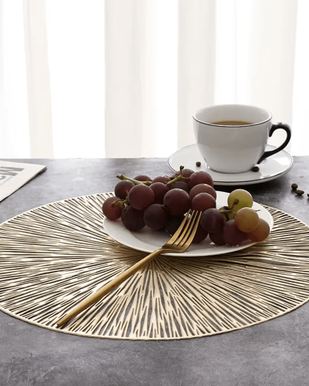 Set de table rond pvc Doré - Matabledeco