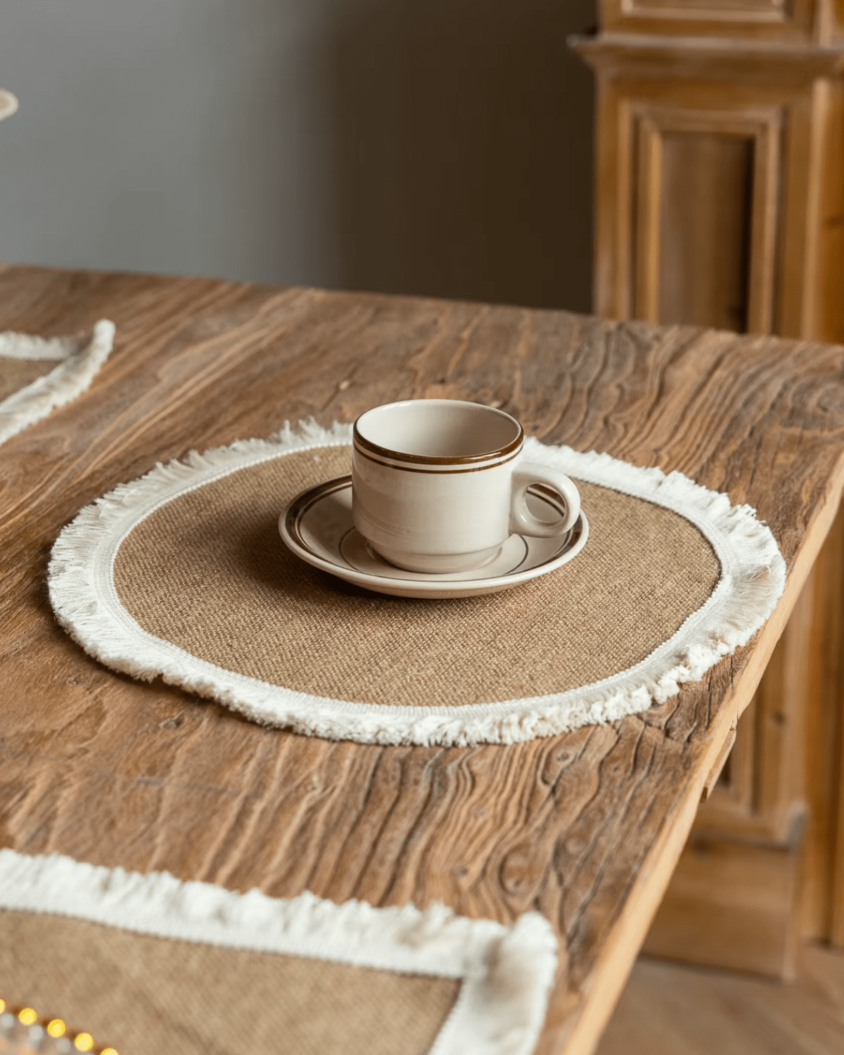 Set de table rond toile de jute Jute - Matabledeco