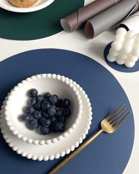Set de table ronds Bleu gris - Matabledeco