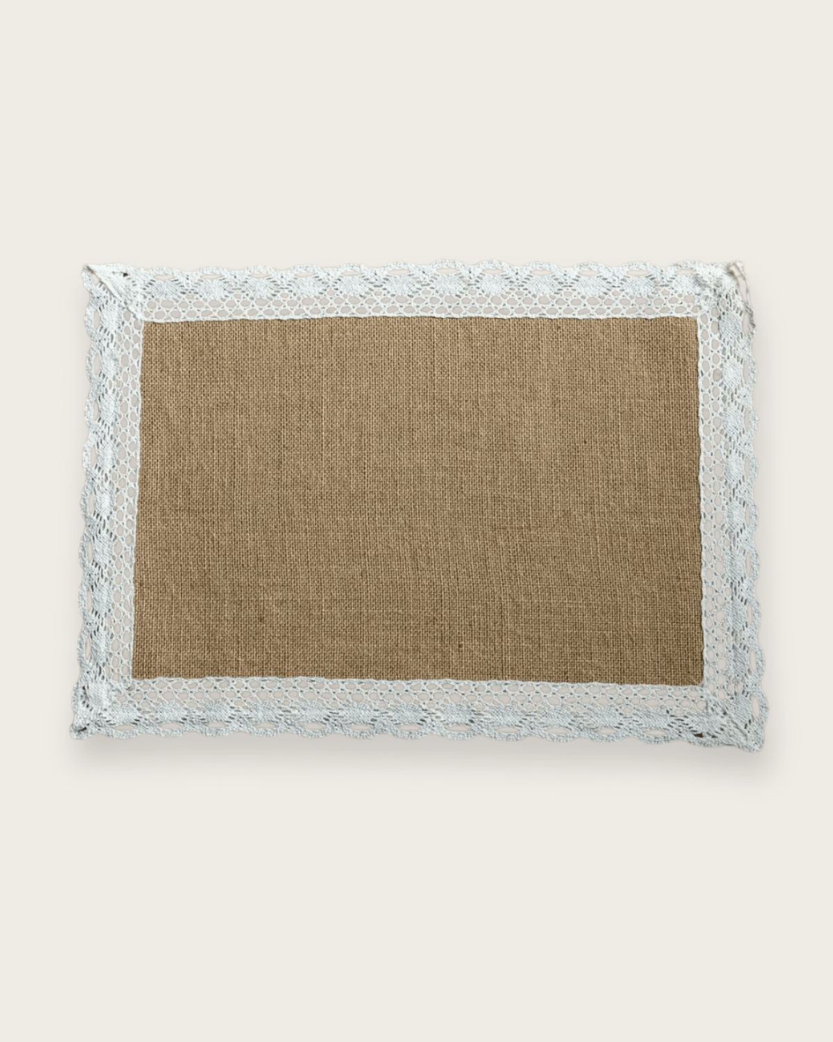 Set de table toile de jute et dentelle Jute - Matabledeco