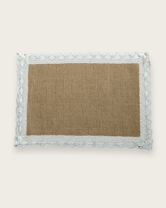 Set de table toile de jute et dentelle Jute - Matabledeco