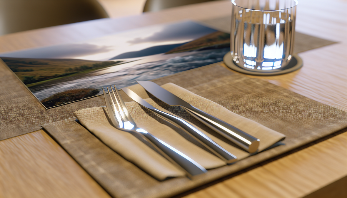 set de table avec photo transférée