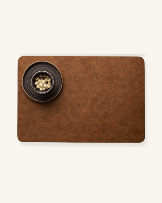 Sets de table aspect cuir Café profond - Matabledeco