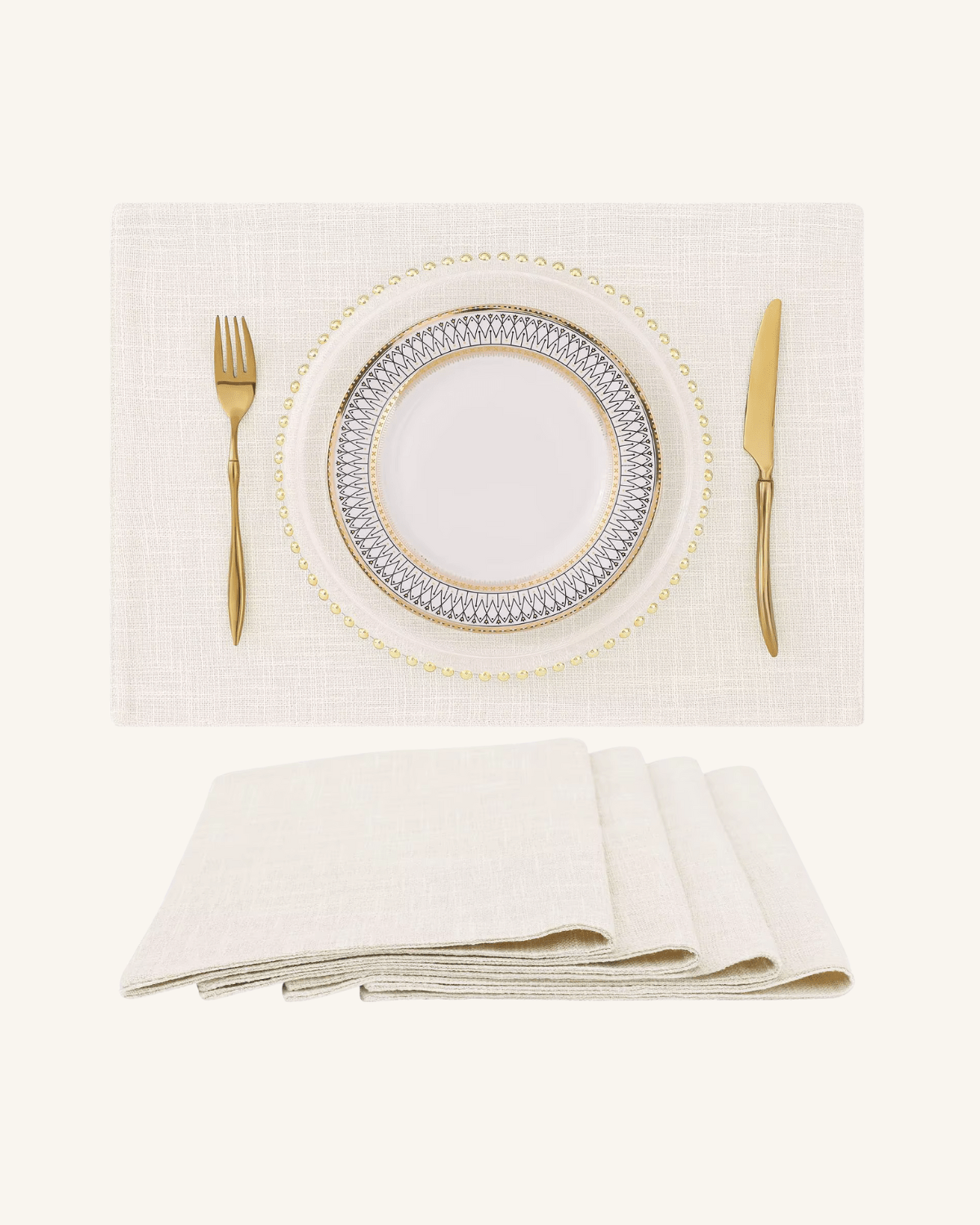 Sets de table chics Blanc - Matabledeco