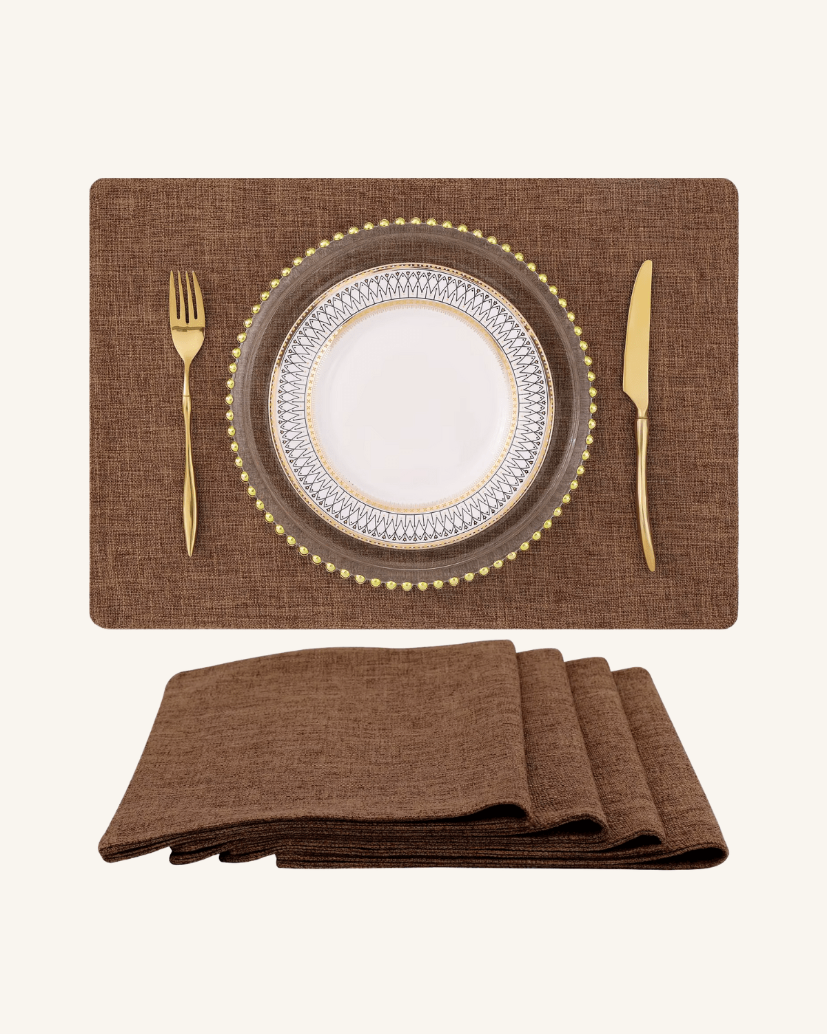 Sets de table chics Marron - Matabledeco