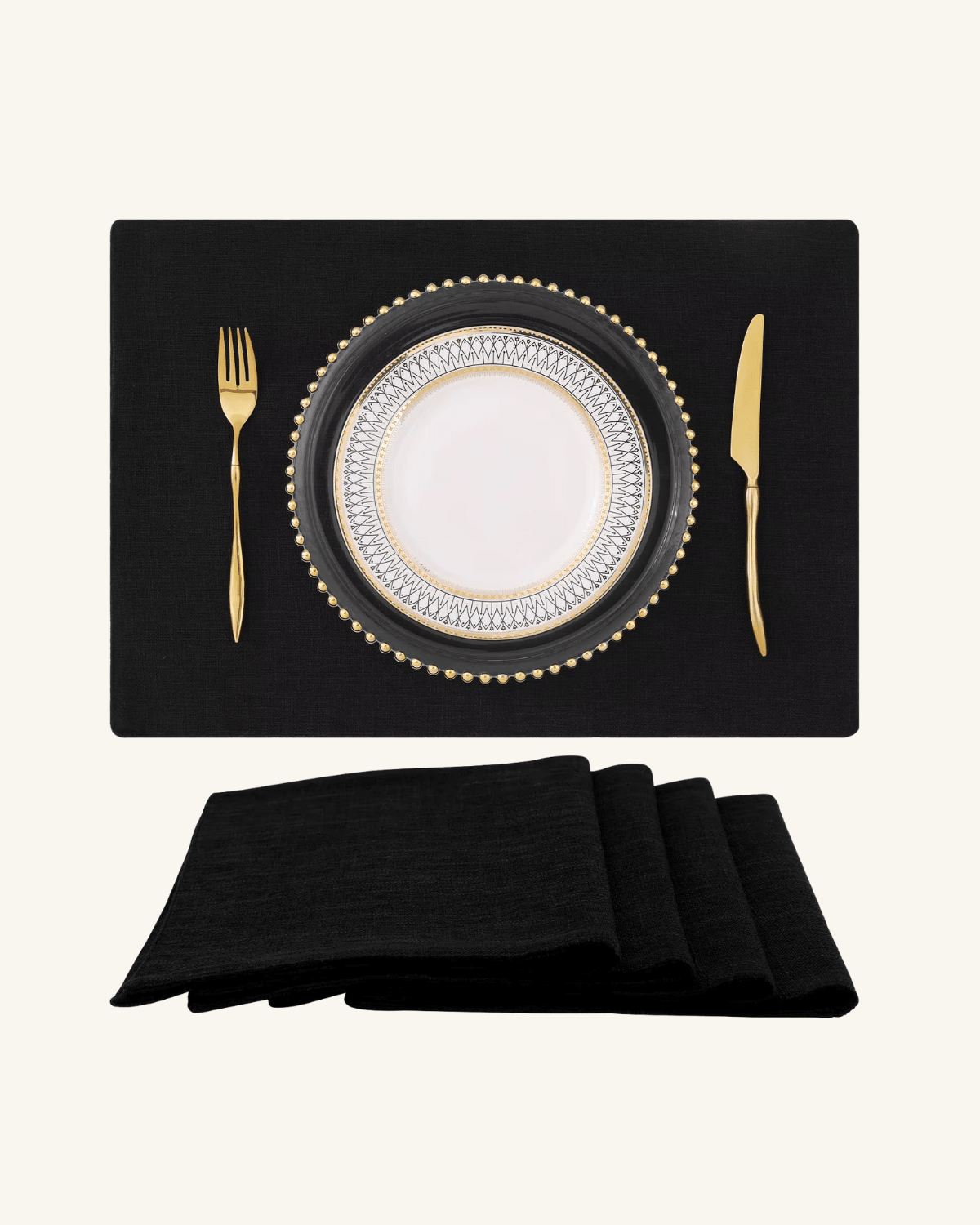 Sets de table chics Noir - Matabledeco