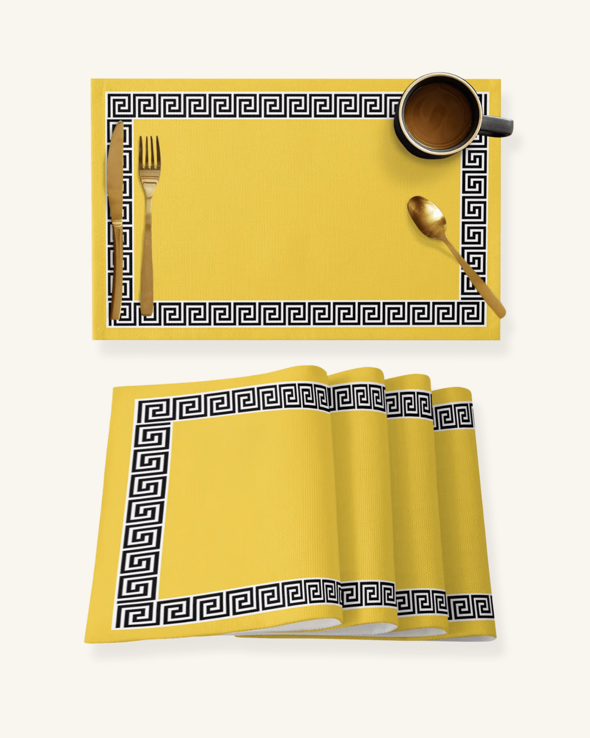 Sets de table design Jaune noir - Matabledeco