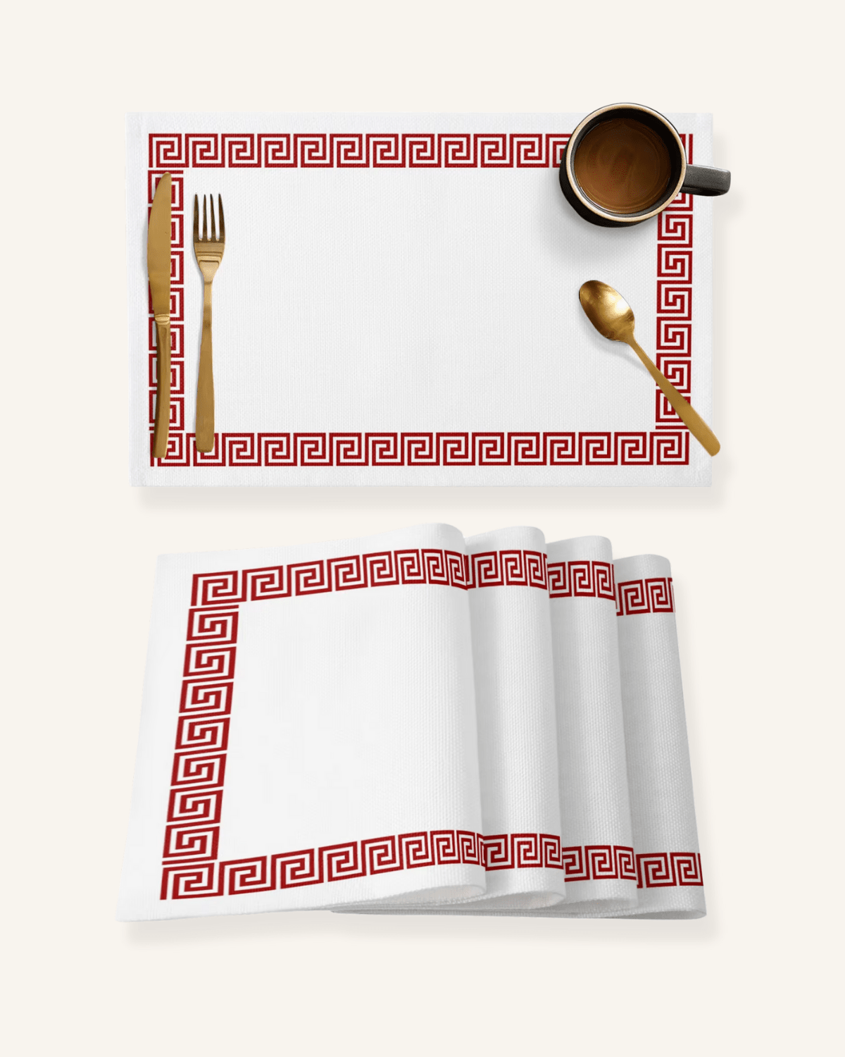 Sets de table design Rouge noir - Matabledeco