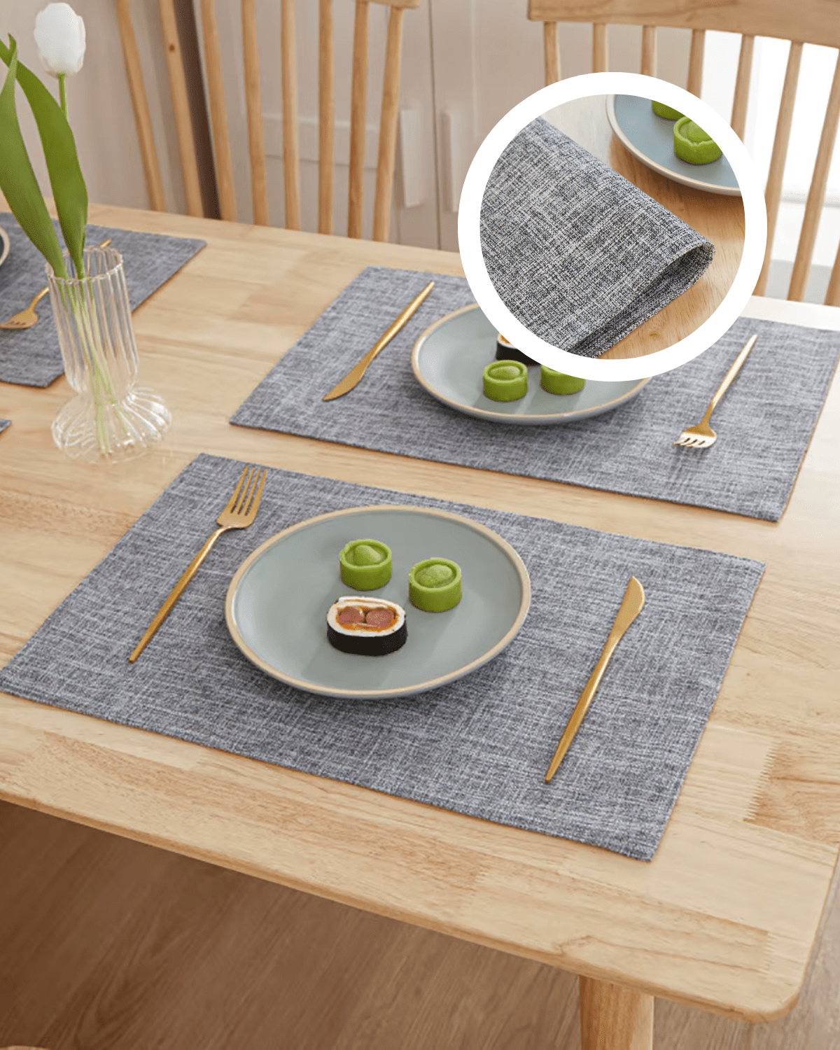 Sets de table en tissu Gris - Matabledeco