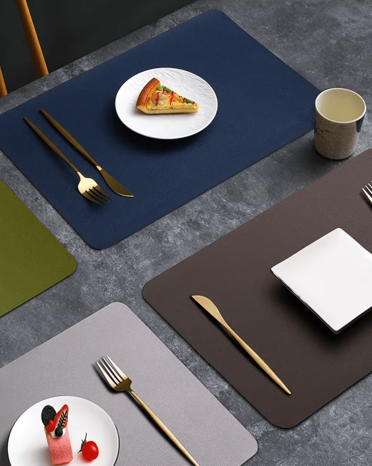 Sets de table lavables Bleu Jaune - Matabledeco