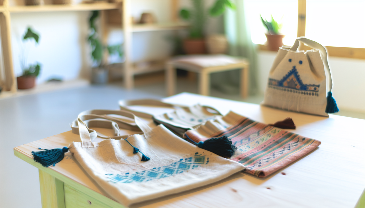 sets de table transformés en sacs bohèmes